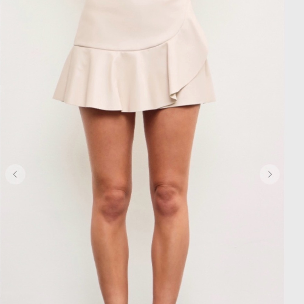 Faux Leather Women's Skort